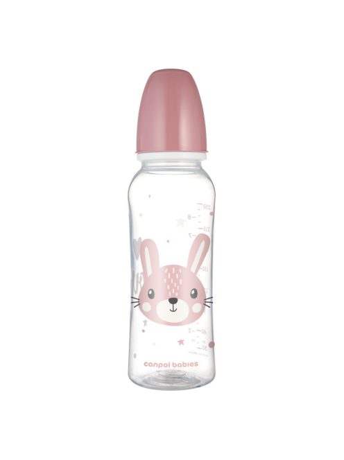 Canpol babies Keskeny nyakú cumisüveg, CUTE ANIMALS, 250 ml - nyuszi