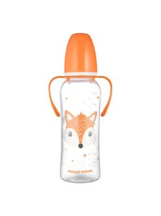   Canpol babies Keskeny nyakú cumisüveg fogantyúval, CUTE ANIMALS, 250 ml, róka