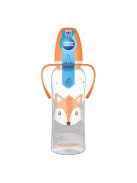 Canpol babies Keskeny nyakú cumisüveg fogantyúval, CUTE ANIMALS, 250 ml, róka