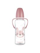 Canpol babies Keskeny nyakú cumisüveg fogantyúval, CUTE ANIMALS, 250 ml, nyuszi