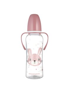   Canpol babies Keskeny nyakú cumisüveg fogantyúval, CUTE ANIMALS, 250 ml, nyuszi