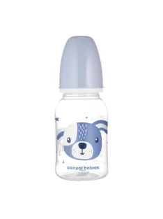   Canpol babies Keskeny nyakú cumisüveg CUTE ANIMALS 120ml - Blue