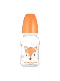   Canpol babies Keskeny nyakú cumisüveg CUTE ANIMALS 120ml - Orange