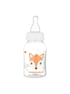   Canpol babies Keskeny nyakú cumisüveg CUTE ANIMALS 120ml - Orange