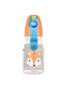 Canpol babies Keskeny nyakú cumisüveg CUTE ANIMALS 120ml - Orange
