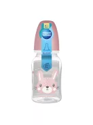 Canpol babies Keskeny nyakú cumisüveg CUTE ANIMALS 120ml - Pink