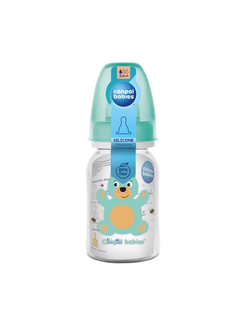 Canpol babies Keskeny cumisüveg, 120 ml, CUTE ANIMALS