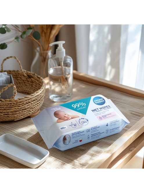 Canpol babies Nedves törlőkendő 99% víztartalommal 60db