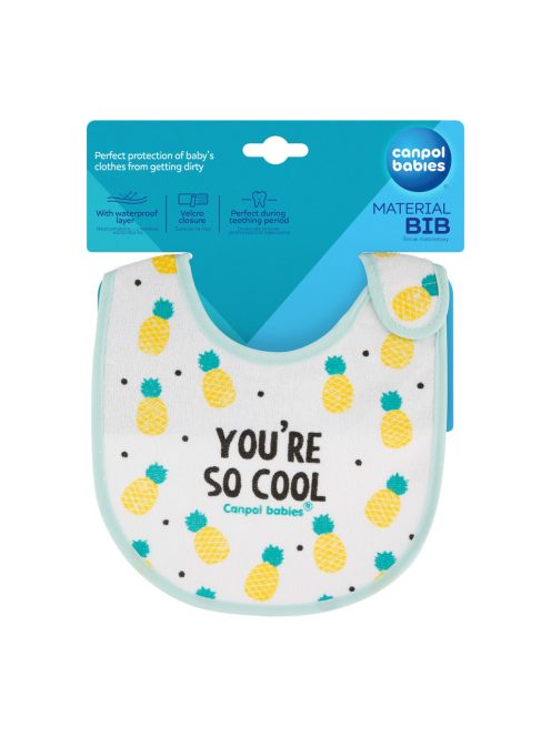 Canpol babies Vízálló pamut előke, ananászos - SO COOL