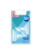 Canpol babies Univerzális, szilikonos közepes áramlású etetőcumi, keskeny cumisüveghez, 6hó+, 2db