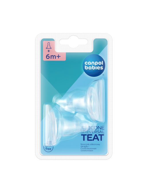 Canpol babies Univerzális, szilikon keresztvágású etetőcumi, keskeny cumisüveghez, 6hó+, 2db