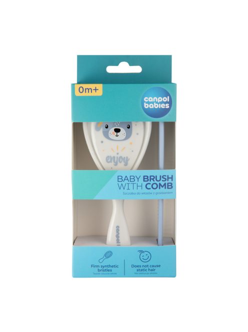 Canpol babies Baba kefe és fésű CUTE ANIMALS kék