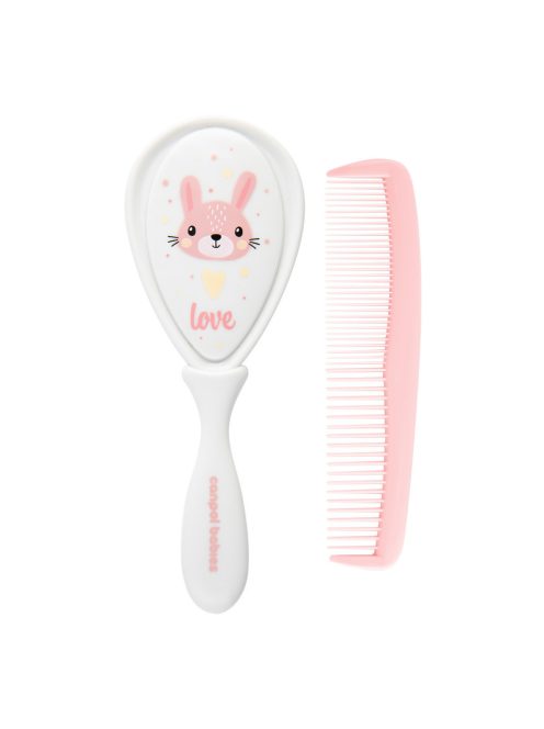 Canpol babies Baba kefe és fésű CUTE ANIMALS rózsaszín