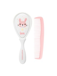 Canpol babies Baba kefe és fésű CUTE ANIMALS rózsaszín