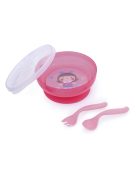 Canpol babies Tál evőeszközökkel és fedővel, 350ml, TOYS