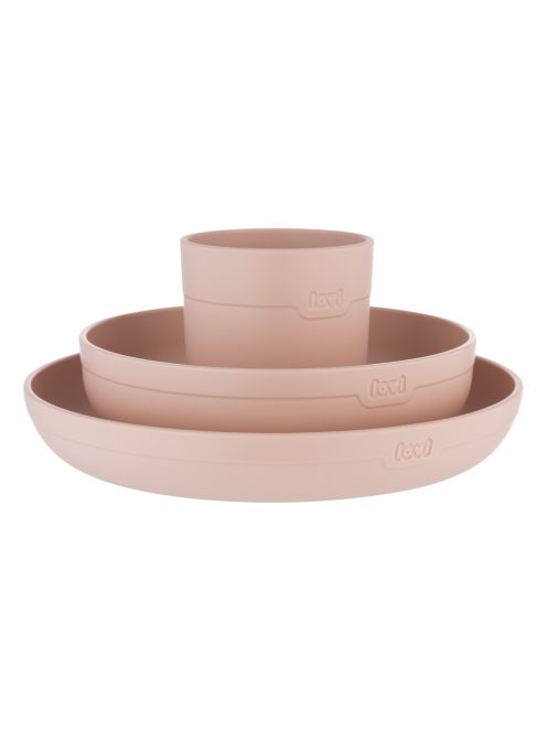 Lovi Tányér szett pohárral 3db - Nude
