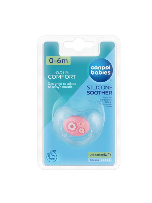 Canpol babies Szilikon szimmetrikus cumi, 0-6hó, NEWBORN BABY - pink