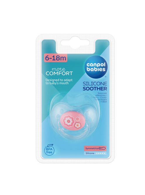 Canpol babies Szilikon szimmetrikus cumi, 6-18hó, NEWBORN BABY - pink