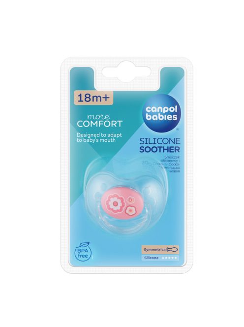Canpol babies Szilikon szimmetrikus cumi, 18hó+, NEWBORN BABY - pink