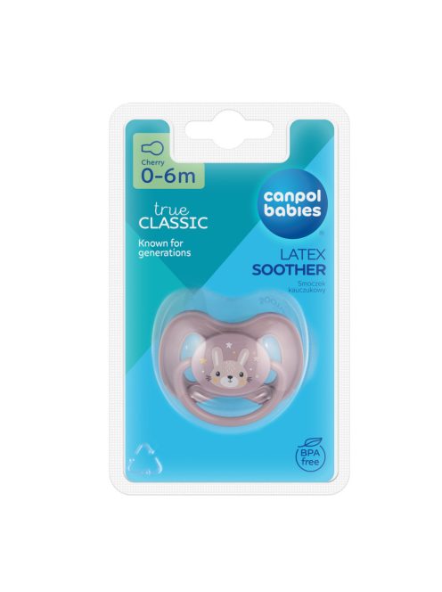 Canpol babies Kaucsuk cseresznye alakú cumi CUTE ANIMALS 0-6hó 1db