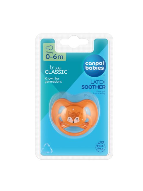 Canpol babies Kaucsuk cseresznye alakú cumi CUTE ANIMALS 0-6hó 1db