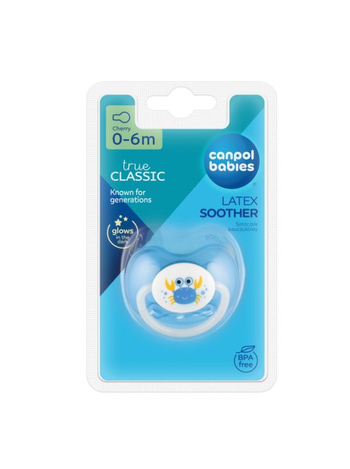 Canpol babies Világító kaucsuk cseresznye alakú cumi LOVE&SEA 0-6hó 1db