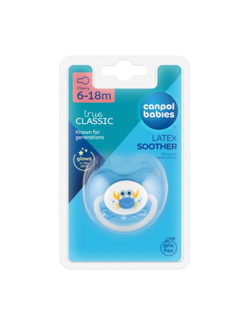 Canpol babies Világitó kaucsuk cseresznye alakú cumi LOVE&SEA 6-18hó 1db