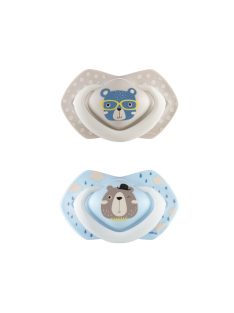   Canpol babies Szilikon szimmetrikus cumi, Light touch, BONJOUR PARIS, 0-6hó, 2db - kék