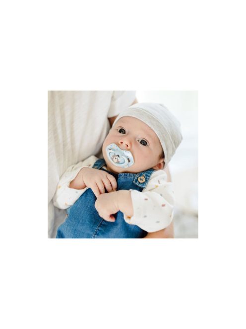 Canpol babies Szilikon szimmetrikus cumi, Light touch, BONJOUR PARIS, 0-6hó, 2db - kék