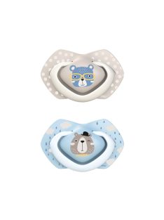  Canpol babies Szilikon szimmetrikus cumi, Light touch, BONJOUR PARIS, 6-18hó, 2db - kék