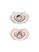 Canpol babies Szilikon szimmetrikus cumi, Light touch, BONJOUR PARIS, 6-18hó, 2db - rózsaszín
