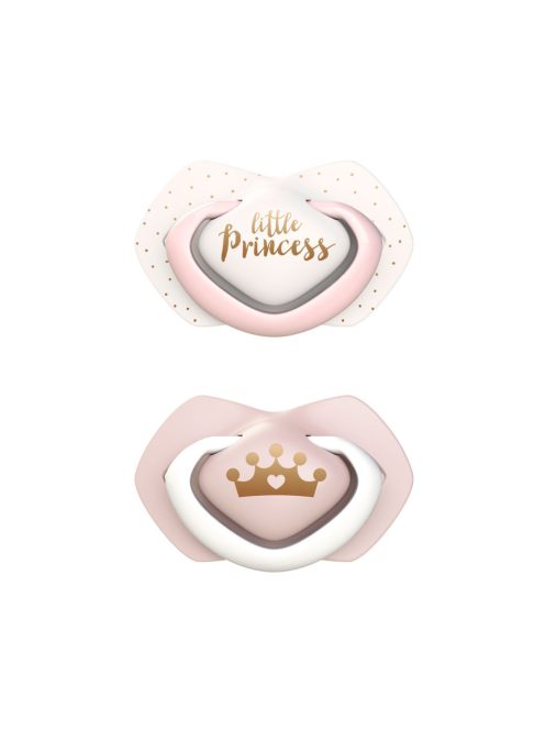 Canpol babies Szilikon szimmetrikus cumi, 0-6hó, 2db, ROYAL BABY - rózsaszín
