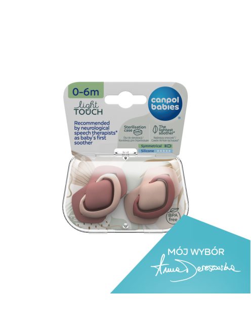Canpol babies Szimmetrikus szilikoncumi készlet, Light touch, 0-6hó, PURE COLOR, 2db