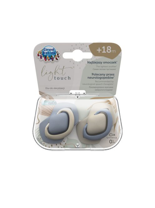 Canpol babies Szimmetrikus szilikoncumi készlet, Light touch, 18hó+, PURE COLOR, 2db