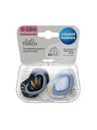Canpol babies Szilikon szimmetrikus cumi, Light touch, GOLD, 6-18hó, 2db - kék