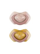 Canpol babies Szilikon szimmetrikus cumi, Light touch, GOLD, 6-18hó, 2db - rózsaszín