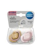 Canpol babies Szilikon szimmetrikus cumi, Light touch, GOLD, 6-18hó, 2db - rózsaszín