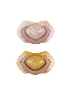   Canpol babies Szilikon szimmetrikus cumi, Light touch, GOLD, 18hó+, 2db - rózsaszín