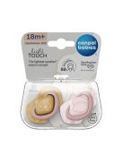 Canpol babies Szilikon szimmetrikus cumi, Light touch, GOLD, 18hó+, 2db - rózsaszín