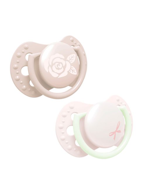 LOVI Mini szilikon dinamikus cumi BABY SHOWER 0-2hó 2db - lány