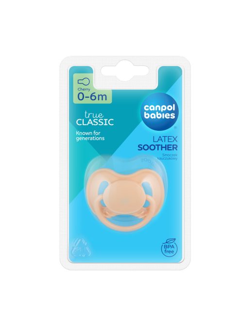 Canpol babies Kaucsuk cseresznye alakú cumi, NUDE, 0-6hó, 1db - krém