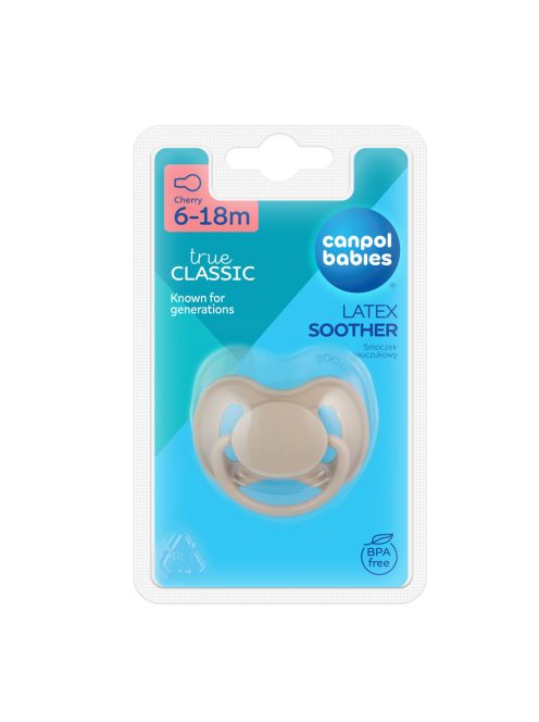 Canpol babies Kaucsuk cseresznye alakú cumi, NUDE, 6-18hó, 1db - bézs