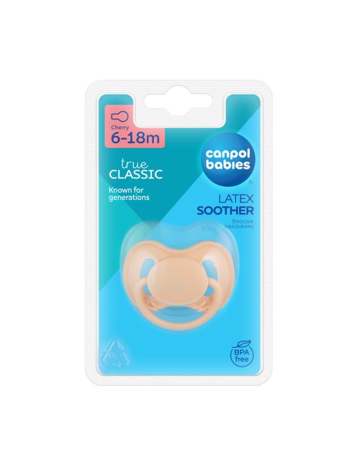 Canpol babies Kaucsuk cseresznye alakú cumi, NUDE, 6-18hó, 1db - krém