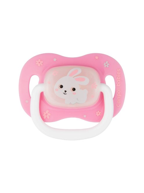 Canpol babies Szilikon szimmetrikus cumi, 18hó+, BUNNY & COMPANY - rózsaszín