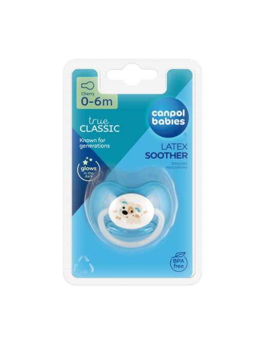 Canpol babies Kaucsuk, cseresznye alakú cumi, 0-6 hó, 1db, BUNNY&COMPANY - kék