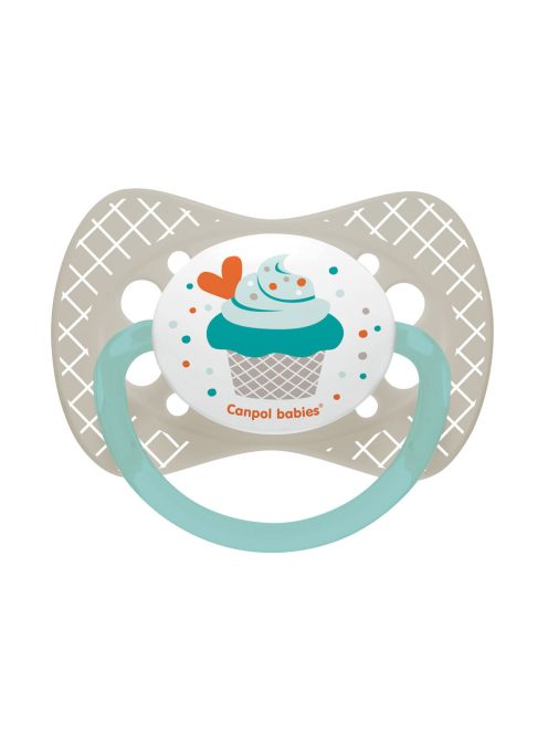 Canpol babies Szilikon szimmetrikus cumi, 0-6hó, CUPCAKE - szürke