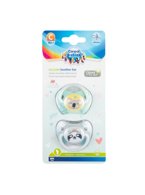 Canpol babies Fogszabályozós szilikon cumi, 18+ hónapos babának, 2 db, EXOTIC ANIMALS