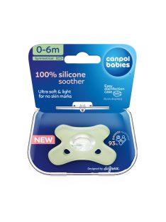   Canpol babies Szimmetrikus, 100% szilikon cumi, 0-6hó, 1 db, fehér