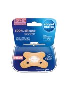 Canpol babies Szimmetrikus, 100% szilikon cumi, 6-12hó, 1 db, narancs