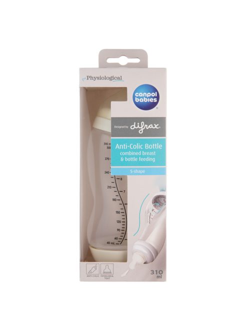 Canpol babies S-alakú, széles nyakú, anti-kólikás cumisüveg, 310 ml
